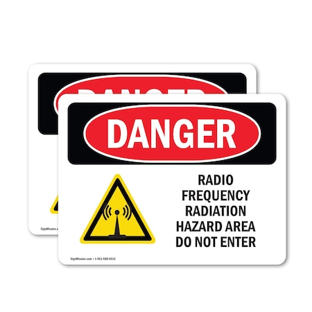 Signmission Radiation & Laser Sign, 18 in H x 24 in W, Vinyl Decal, Rectangle OS-2PACK-DS-D-1824-L-1688
